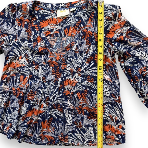 Anthropologie Maeve Cathy Pleated V Neck Blouse - Picture 12 of 12